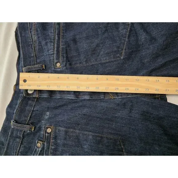 Evisu Y2K Denim Shorts Dark Blue Size 44 Vintage Heritage - Picture 7 of 15